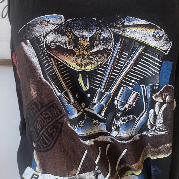 Vintage 1990 Harley-Davidson Distressed Tank Top L - Picture 3 of 8